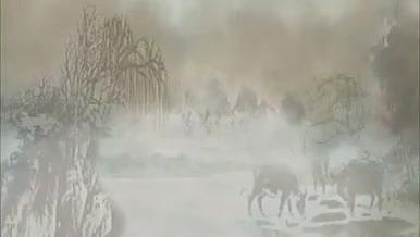大气中国风古典山水画视频素材视频的预览图